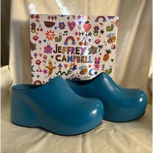 Bright blue Clogs by Jeffery Campbell size 10